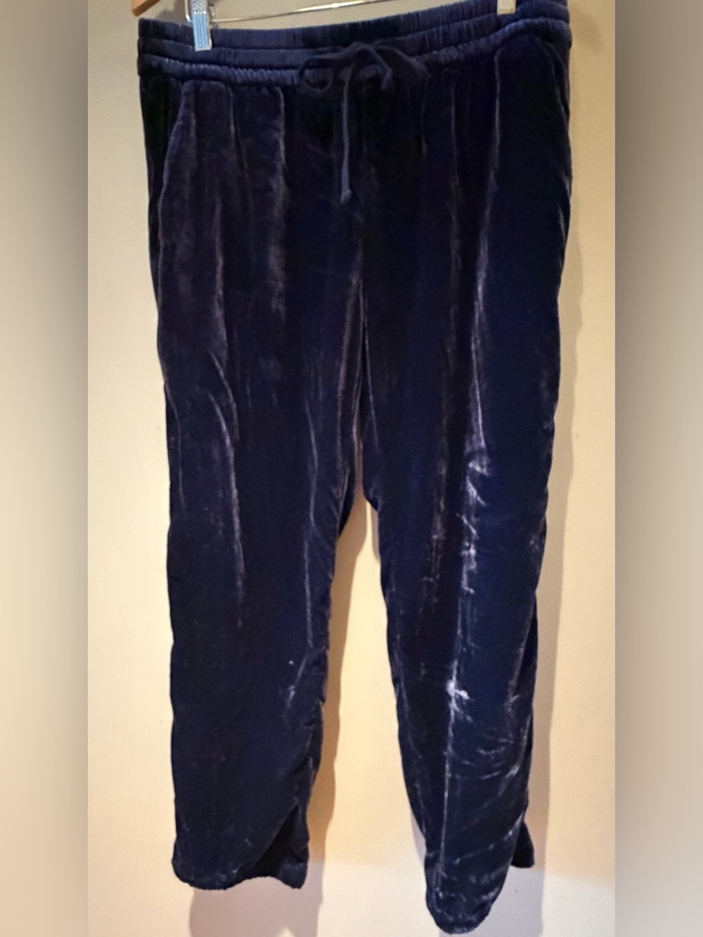 J. Crew Navy Velvet Jogger Lounge Pants 12 NWT